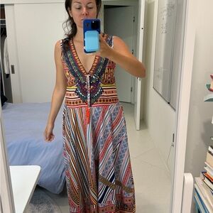 Colorful Sleeveless Maxi Dress